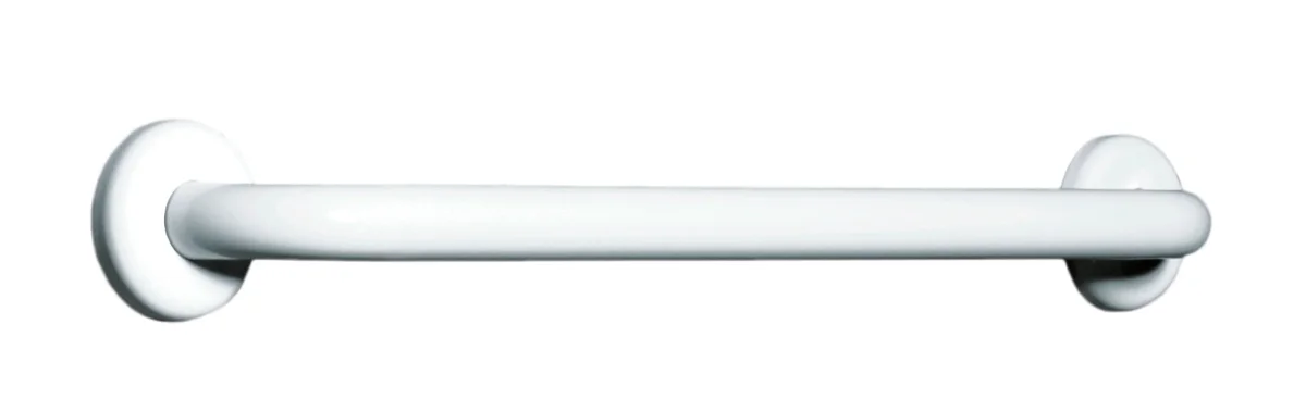 Corrimano lineare laccato con piastre di fissaggio in nylon 100 cm