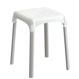 Sgabello da bagno quadrato bianco