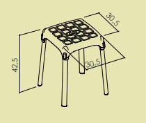 Sgabello da bagno quadrato bianco - immagine 3